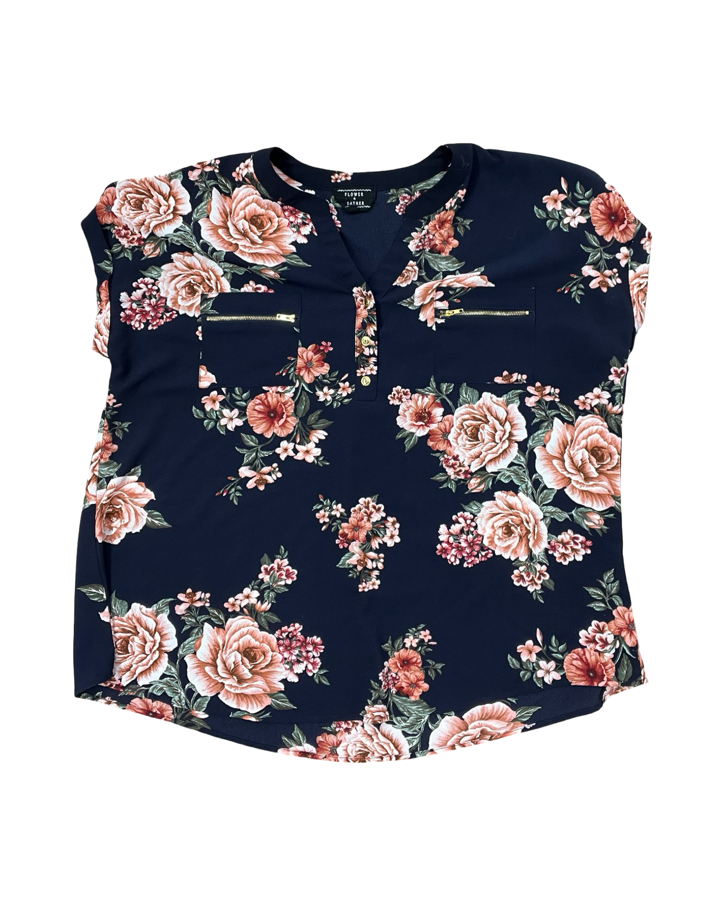 Top Ss By Clothes Mentor In Navy, Size:3X