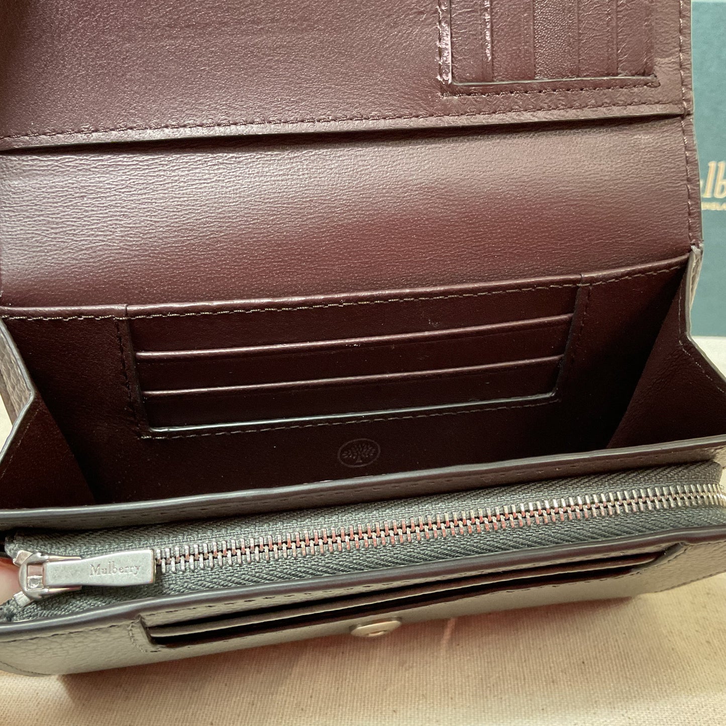 Wallet Luxury Designer By Mulberry In Grey, Size:Medium