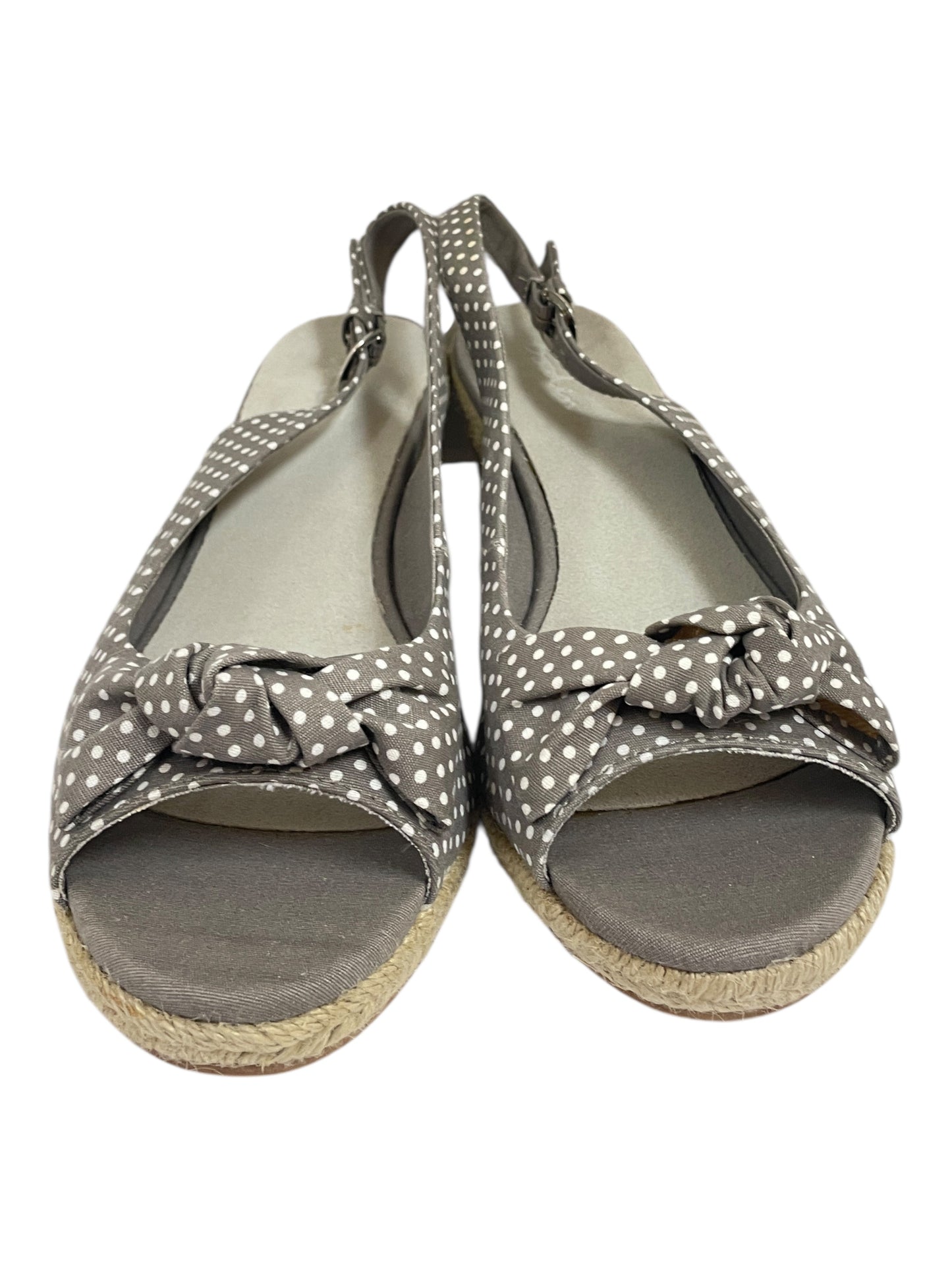 Shoes Heels Wedge By Boden In Grey & White, Size:9