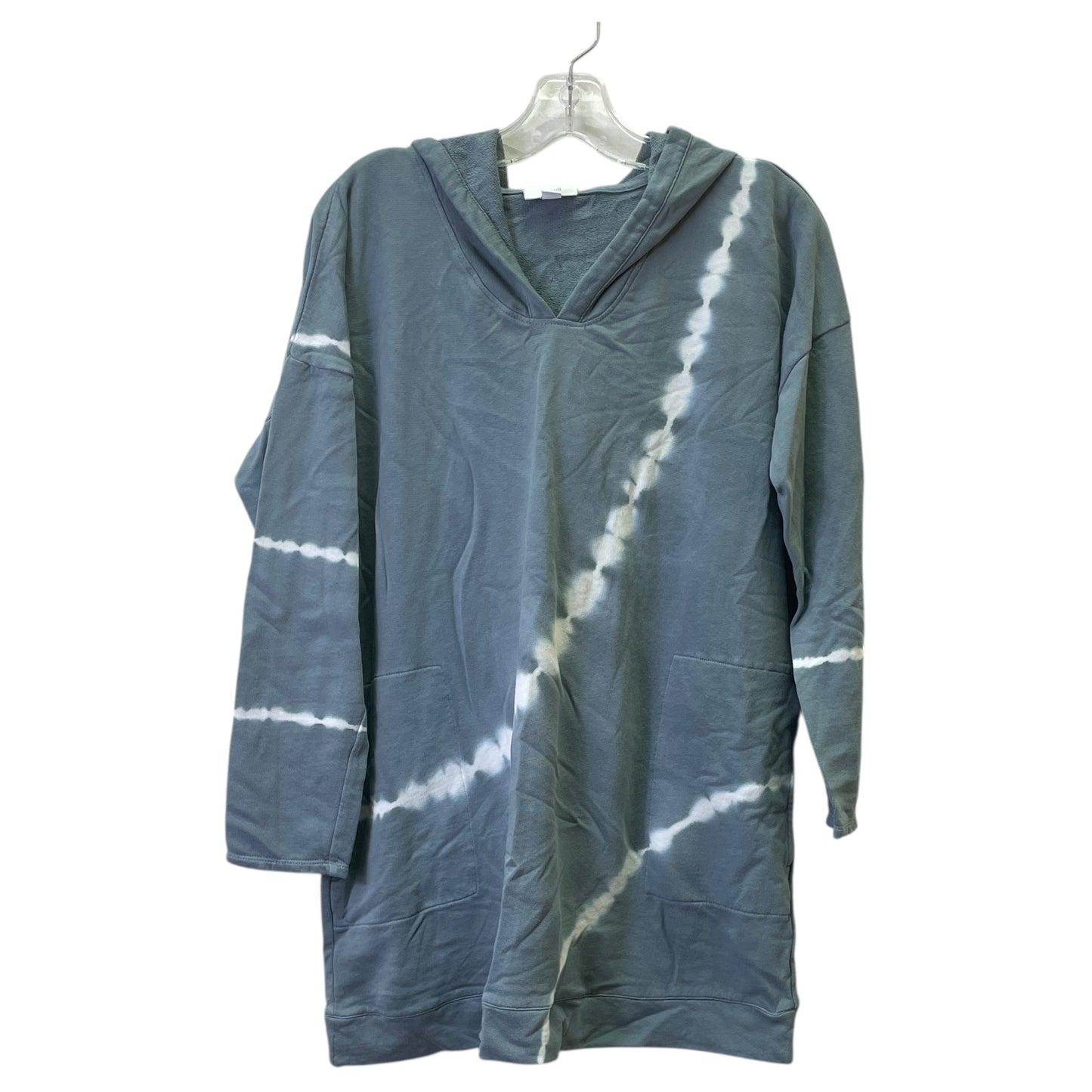Athletic Top Ls Hoodie By J. Jill In Grey & White, Size:M