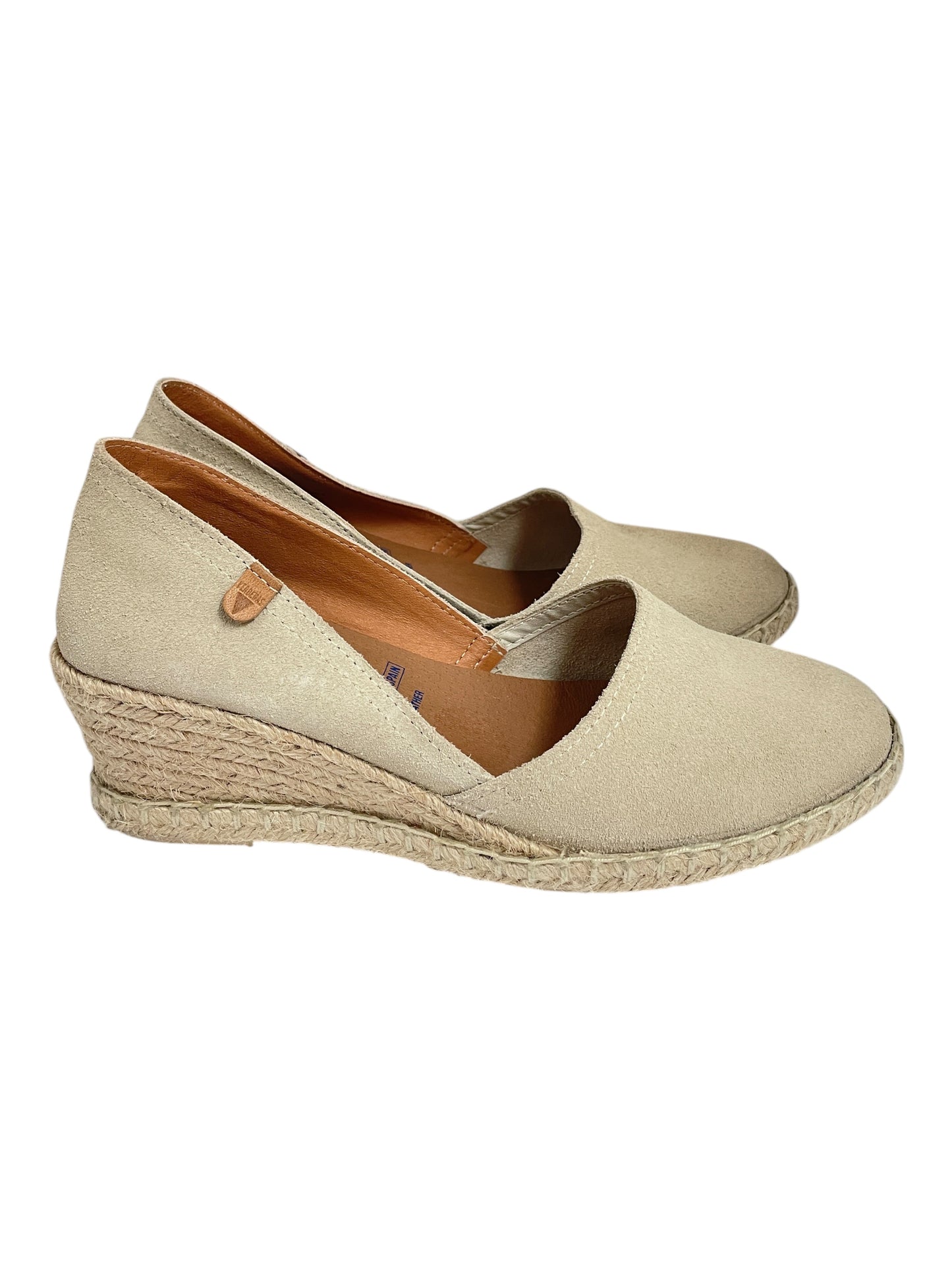 Shoes Heels Wedge By Cme In Beige, Size:8.5