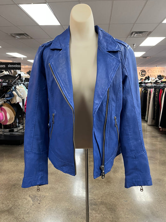 Jacket Leather By Cma In Blue, Size:M