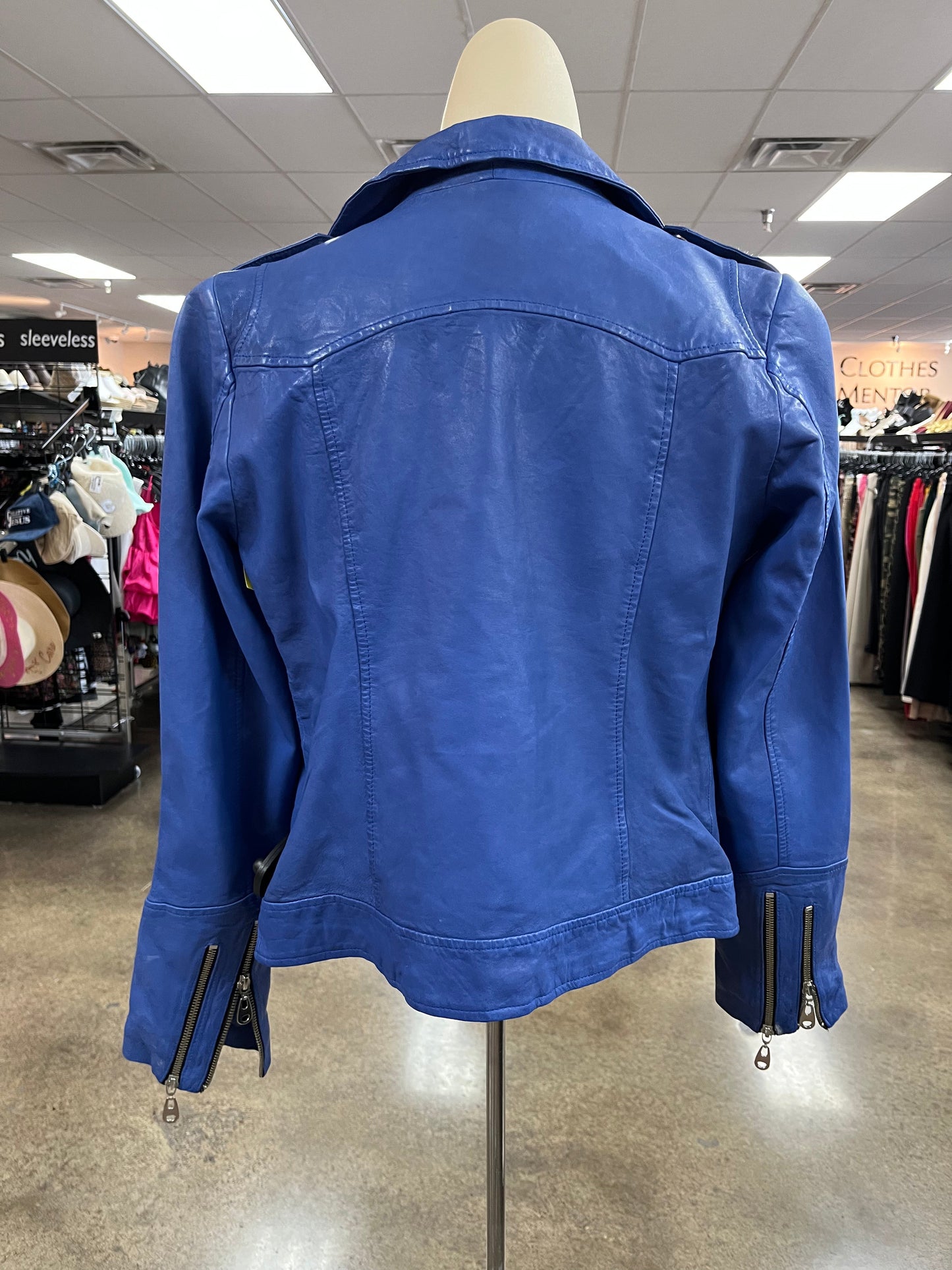 Jacket Leather By Cma In Blue, Size:M
