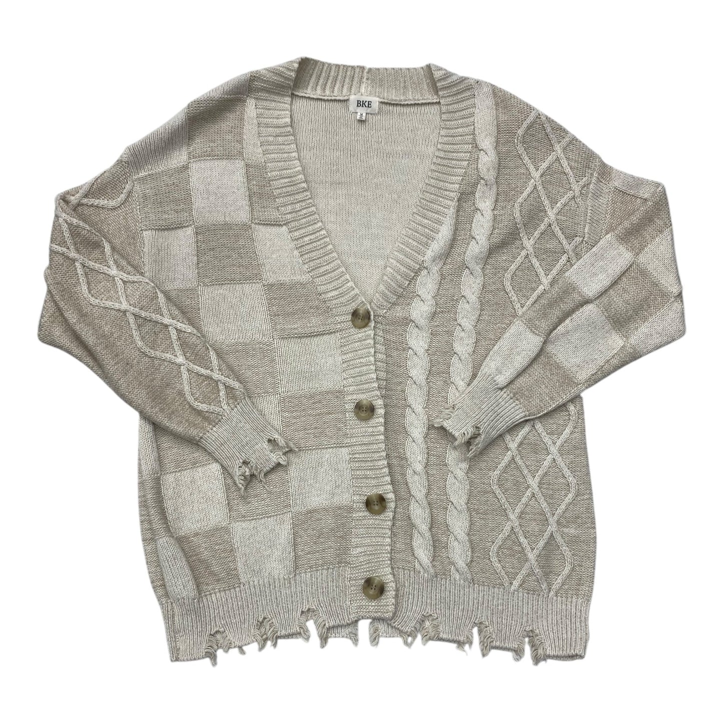 Sweater Cardigan By Bke In Beige, Size:M