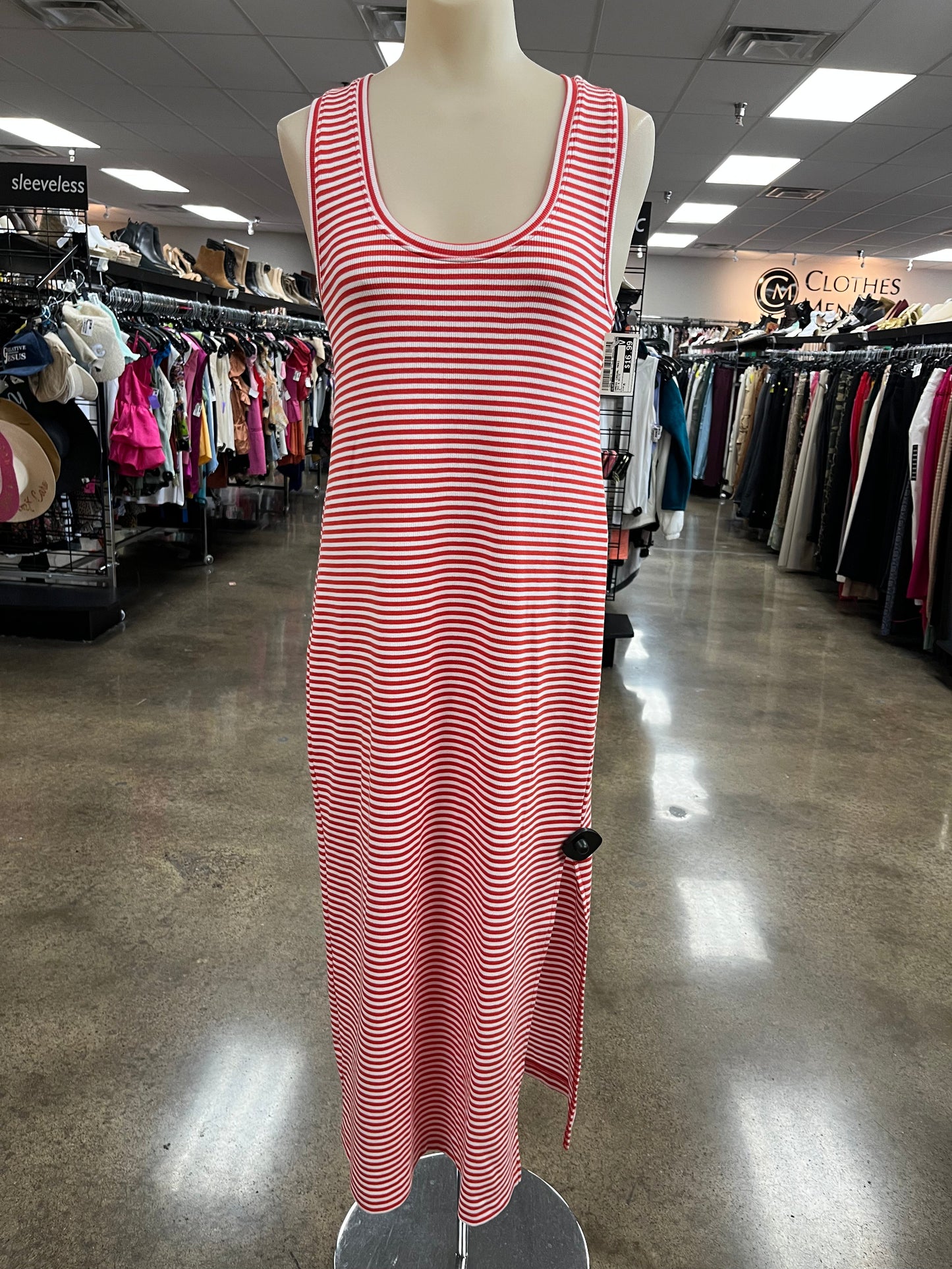 Dress Casual Maxi By Loft In Red & White, Size:M