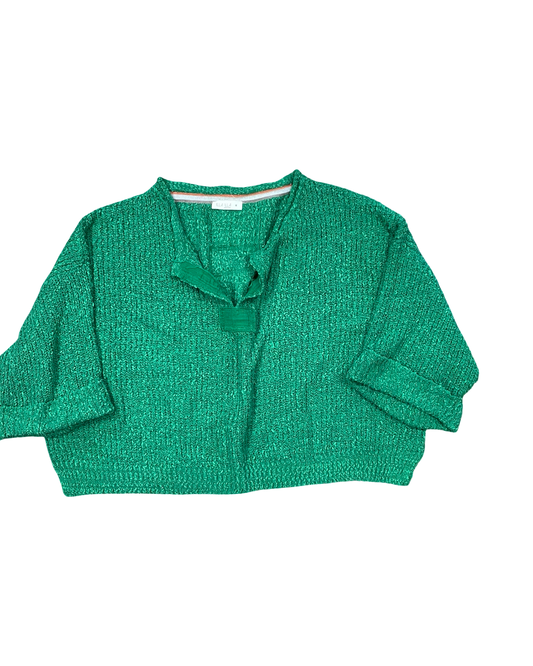 Top 3/4 Sleeve By Illa Illa In Green, Size:M