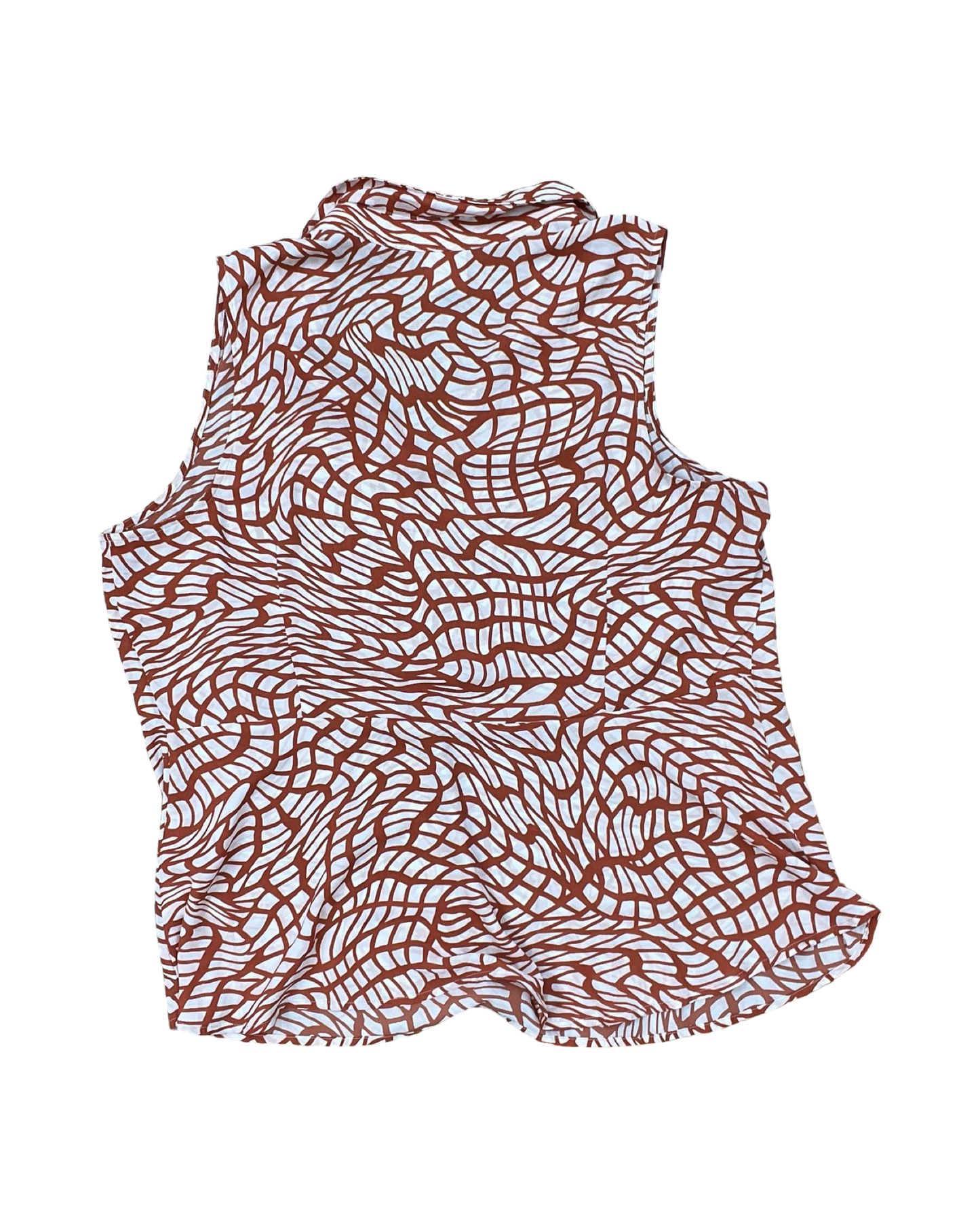 Top Sleeveless By Cabi In Cream & Orange, Size:L