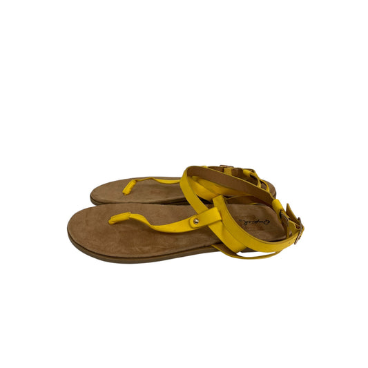 Sandals Flip Flops By Qupid In Yellow, Size:10