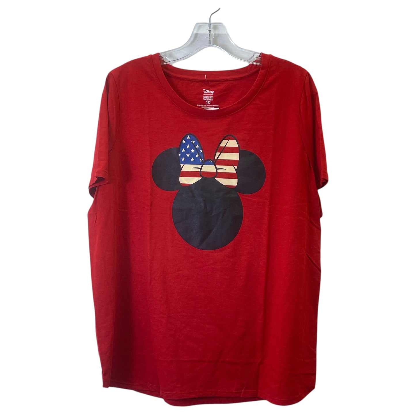 Top Ss Basic By Disney Store In Red, Size:1X