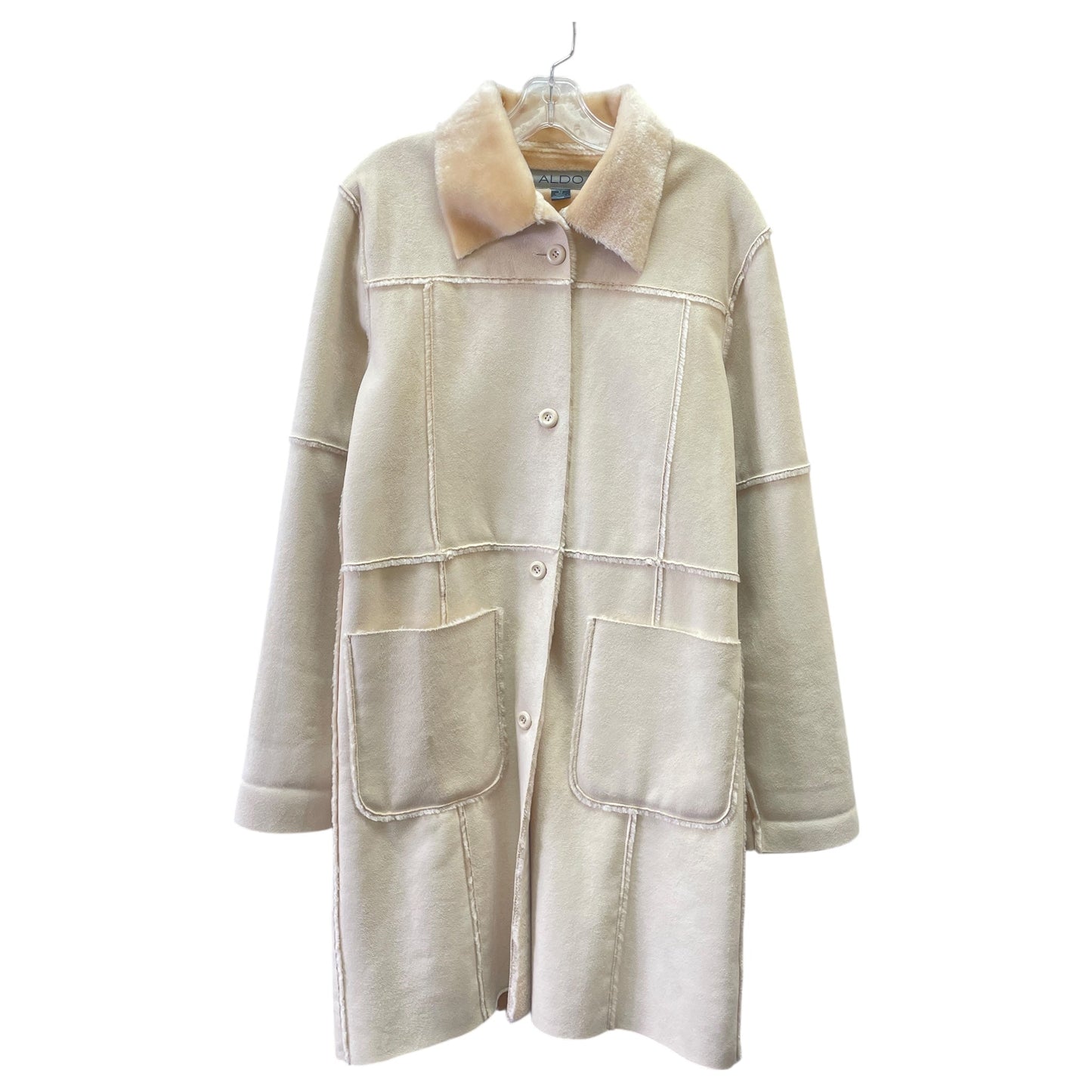 Coat Faux Fur & Sherpa By Aldo In Beige, Size:M