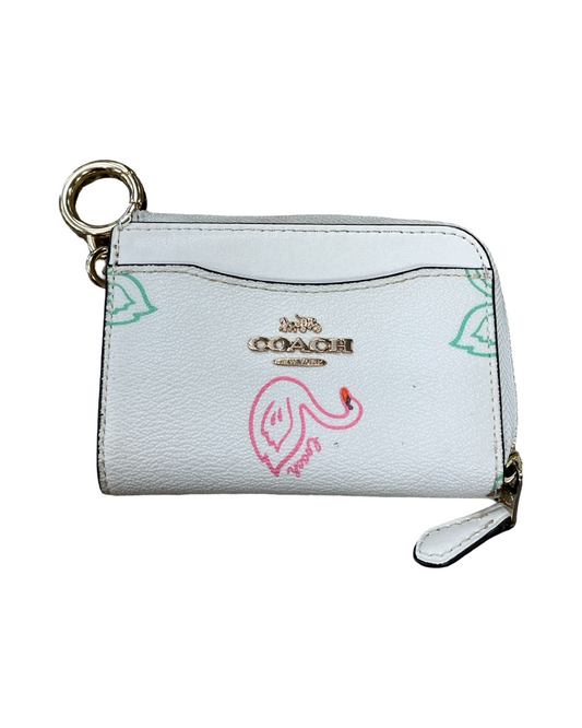 Coin Purse Designer By Coach In Cream, Size:Small