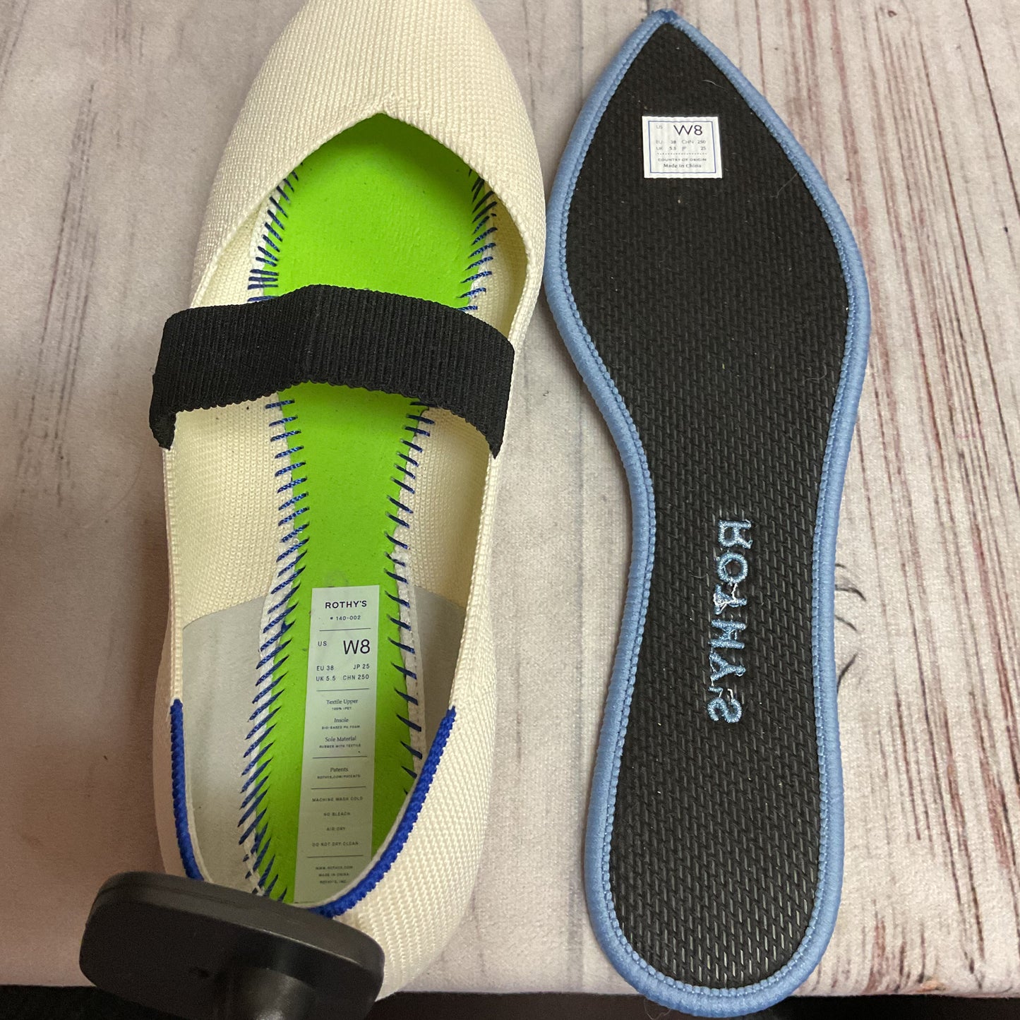 Shoes Flats By Rothys In Black & White, Size:8