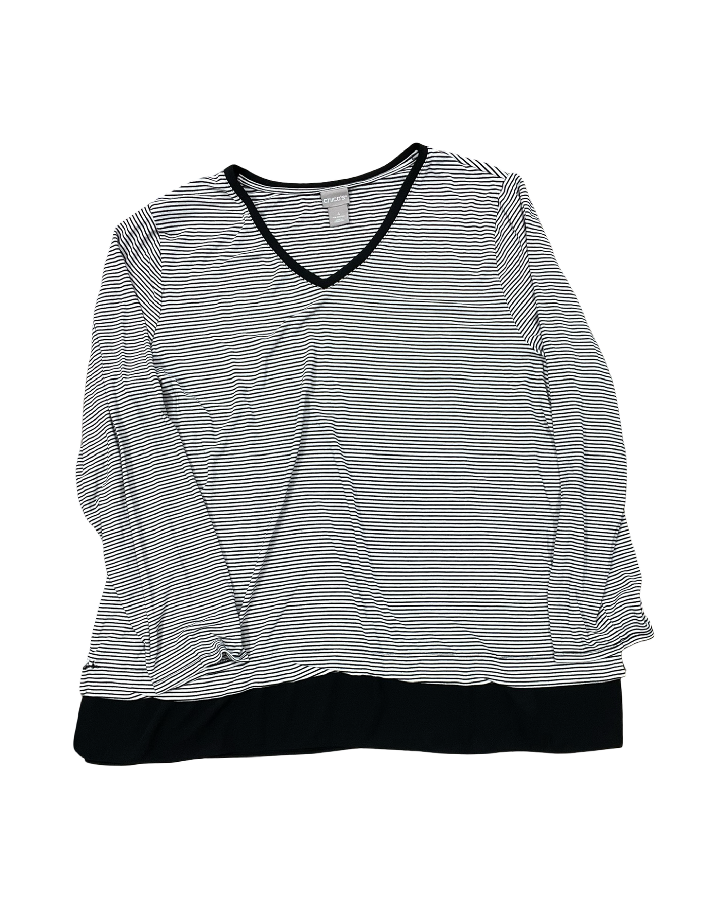 Top Ls By Chicos In Black & White, Size:Xxl