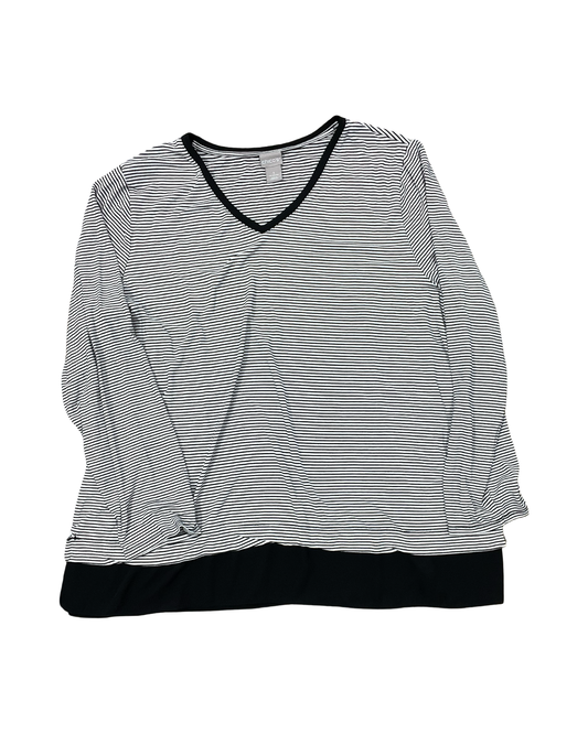 Top Ls By Chicos In Black & White, Size:Xxl