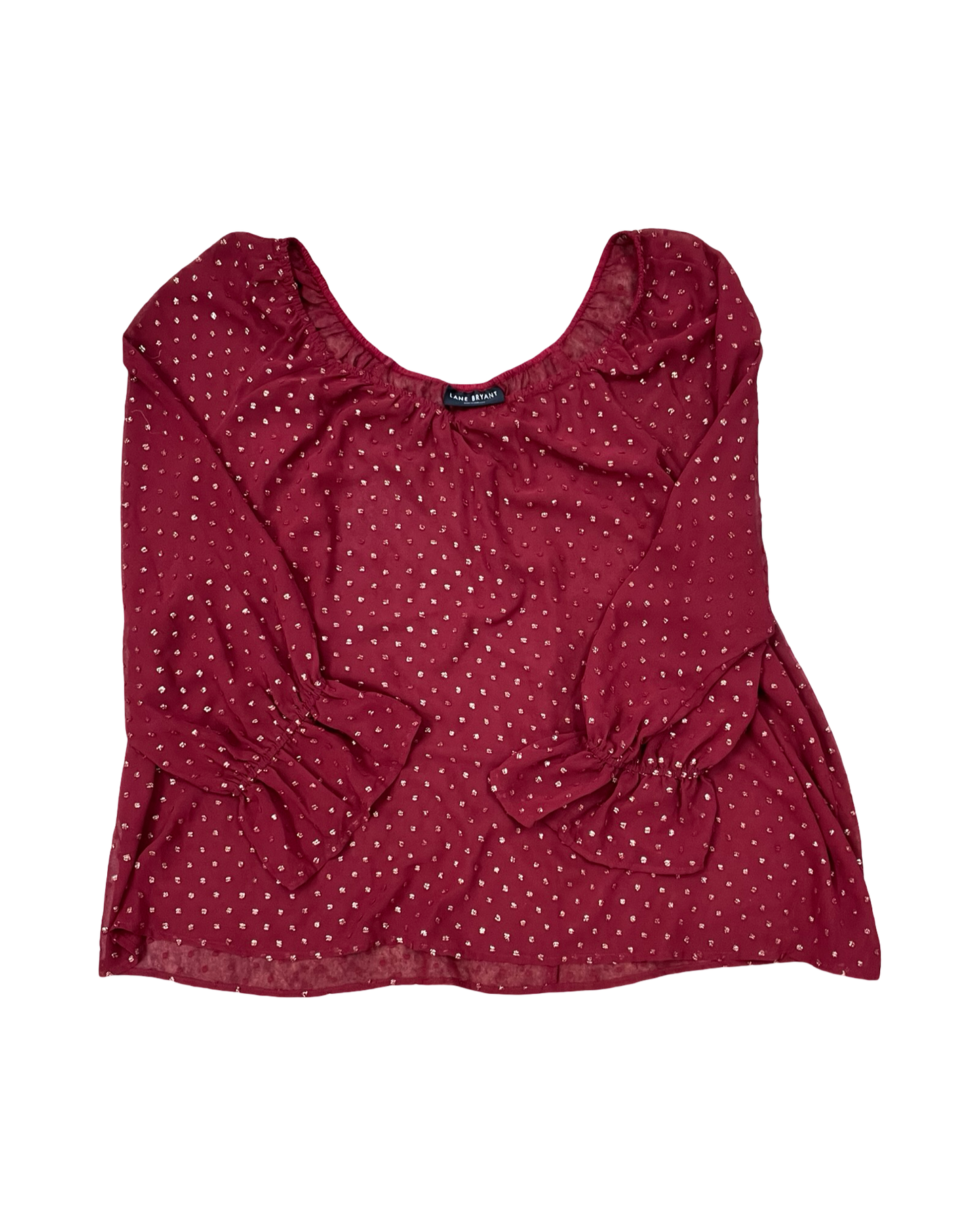 Top Ls By Lane Bryant In Maroon, Size:3X