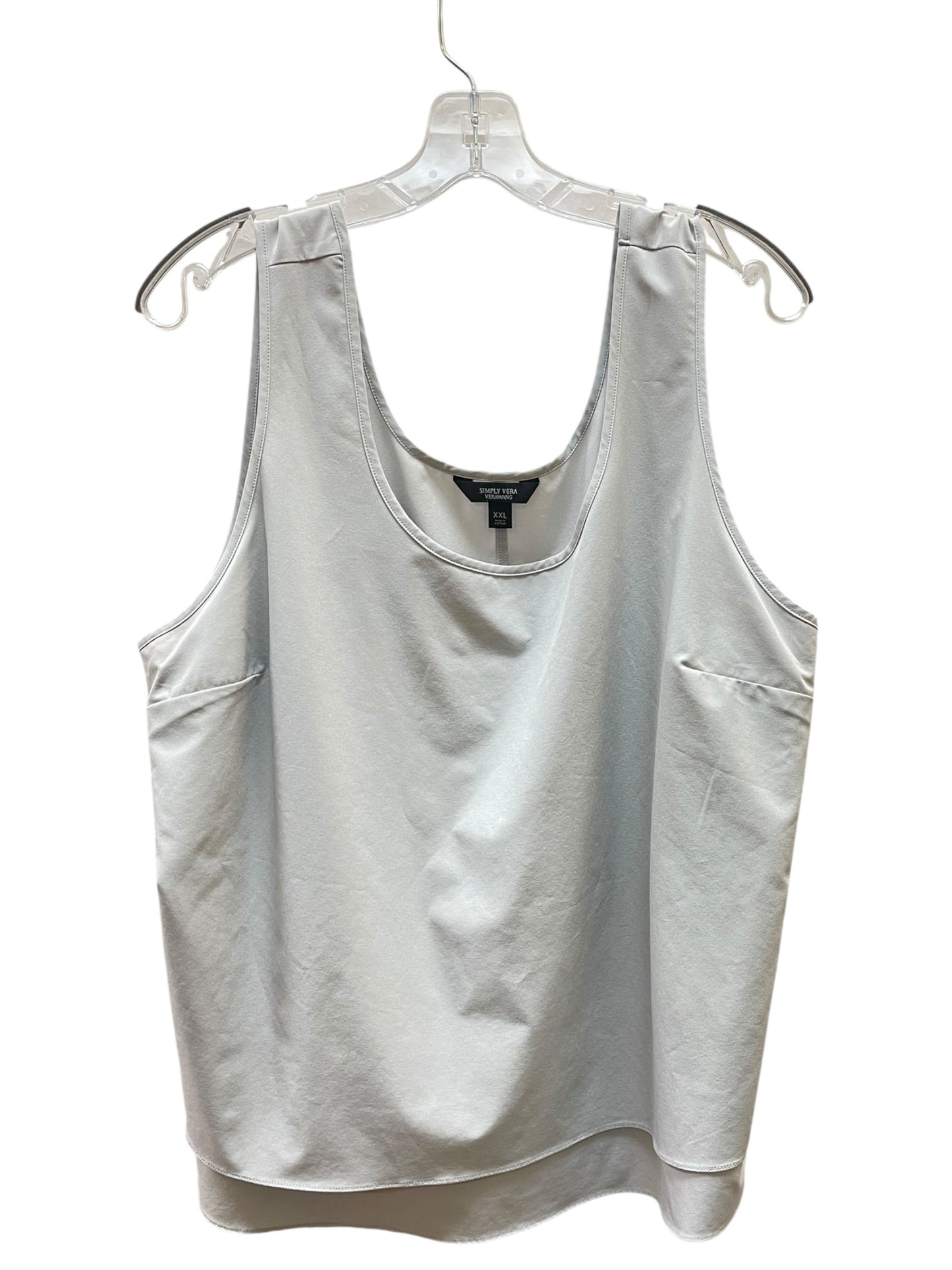 Top Sleeveless Basic By Simply Vera In Grey, Size:Xxl