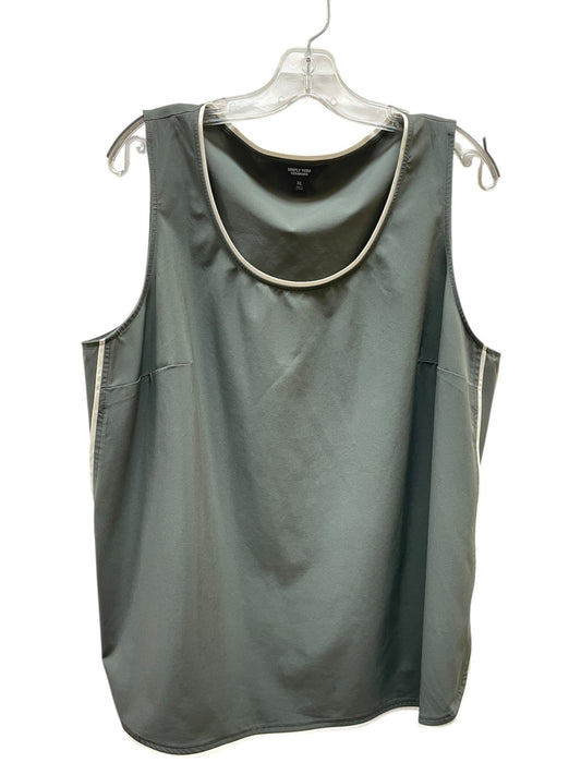 Top Sleeveless Basic By Simply Vera In Grey & White, Size:Xl