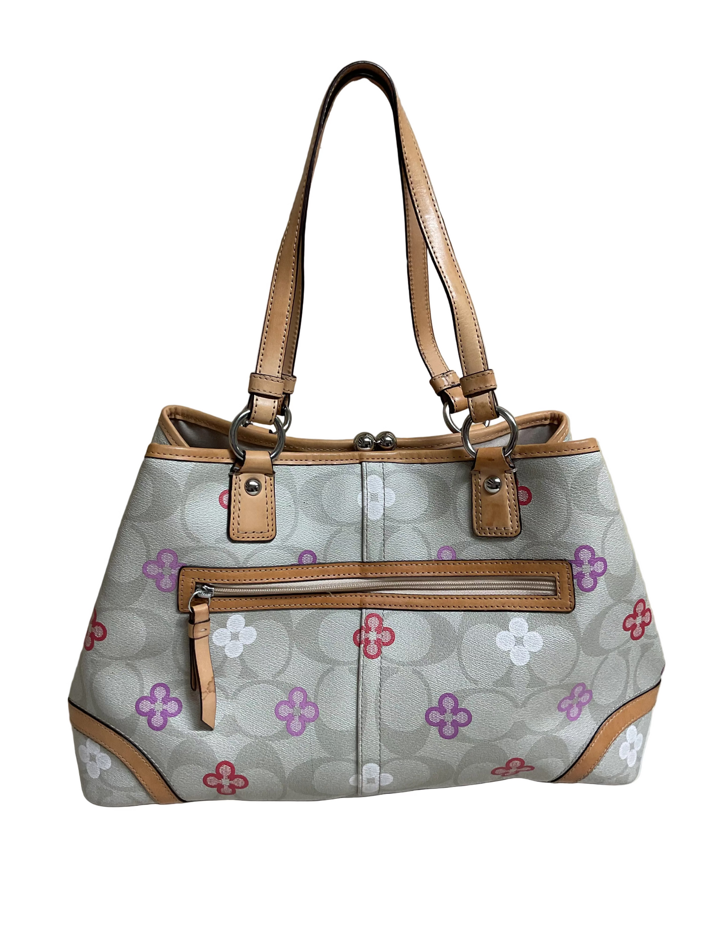 Handbag Designer By Coach In Brown & Purple, Size:Large
