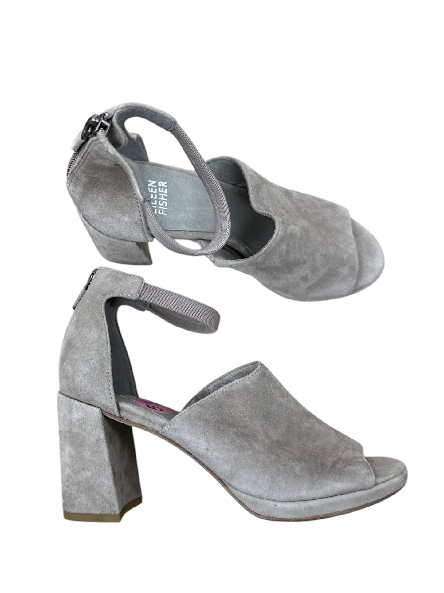 Shoes Heels Block By Eileen Fisher In Grey, Size: 5.5