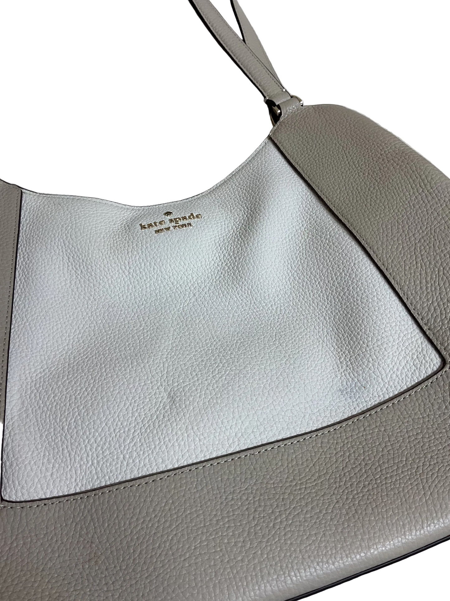 Handbag Designer By Kate Spade In Cream & Tan, Size:Medium