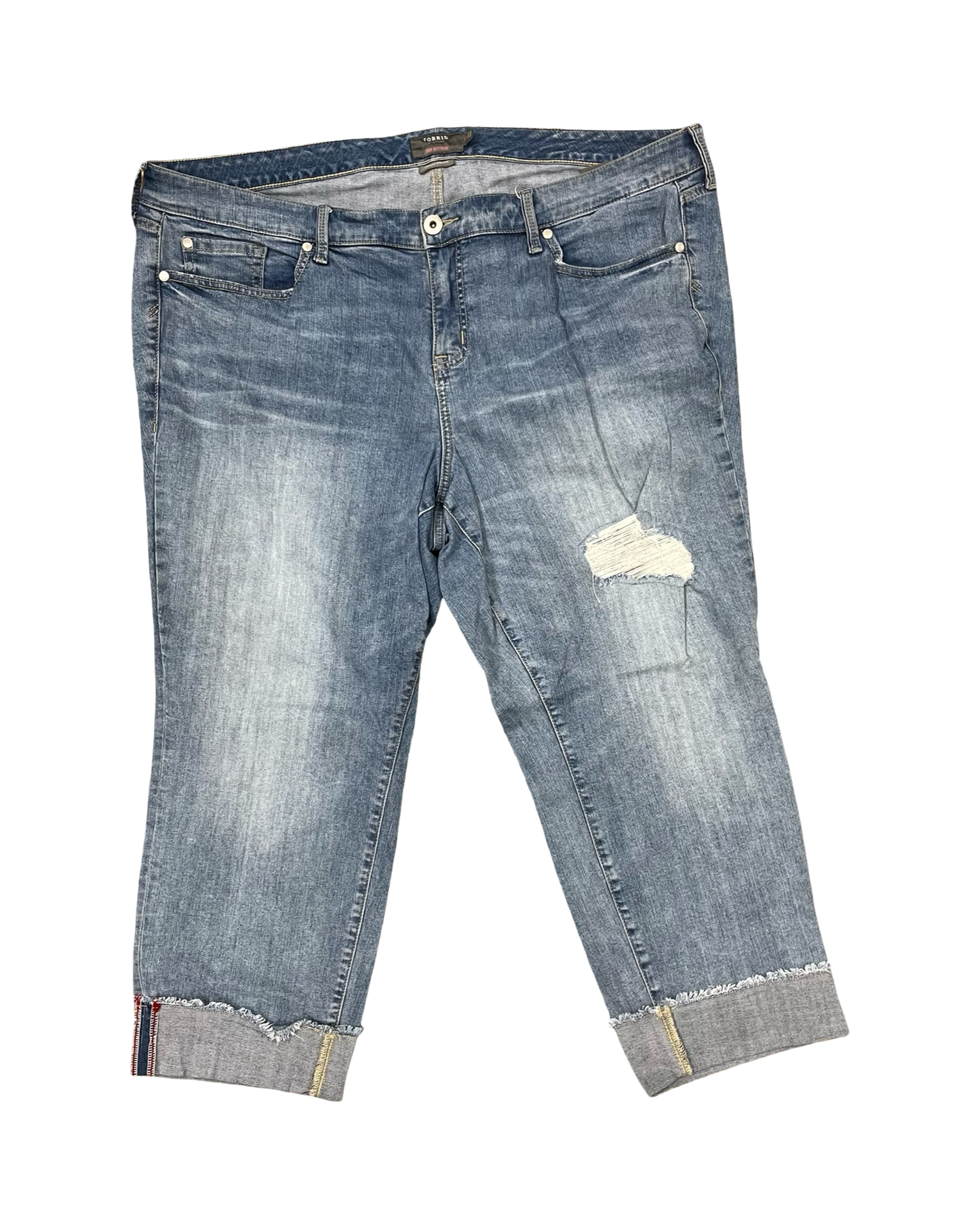 Jeans Cropped By Torrid In Blue Denim, Size:22