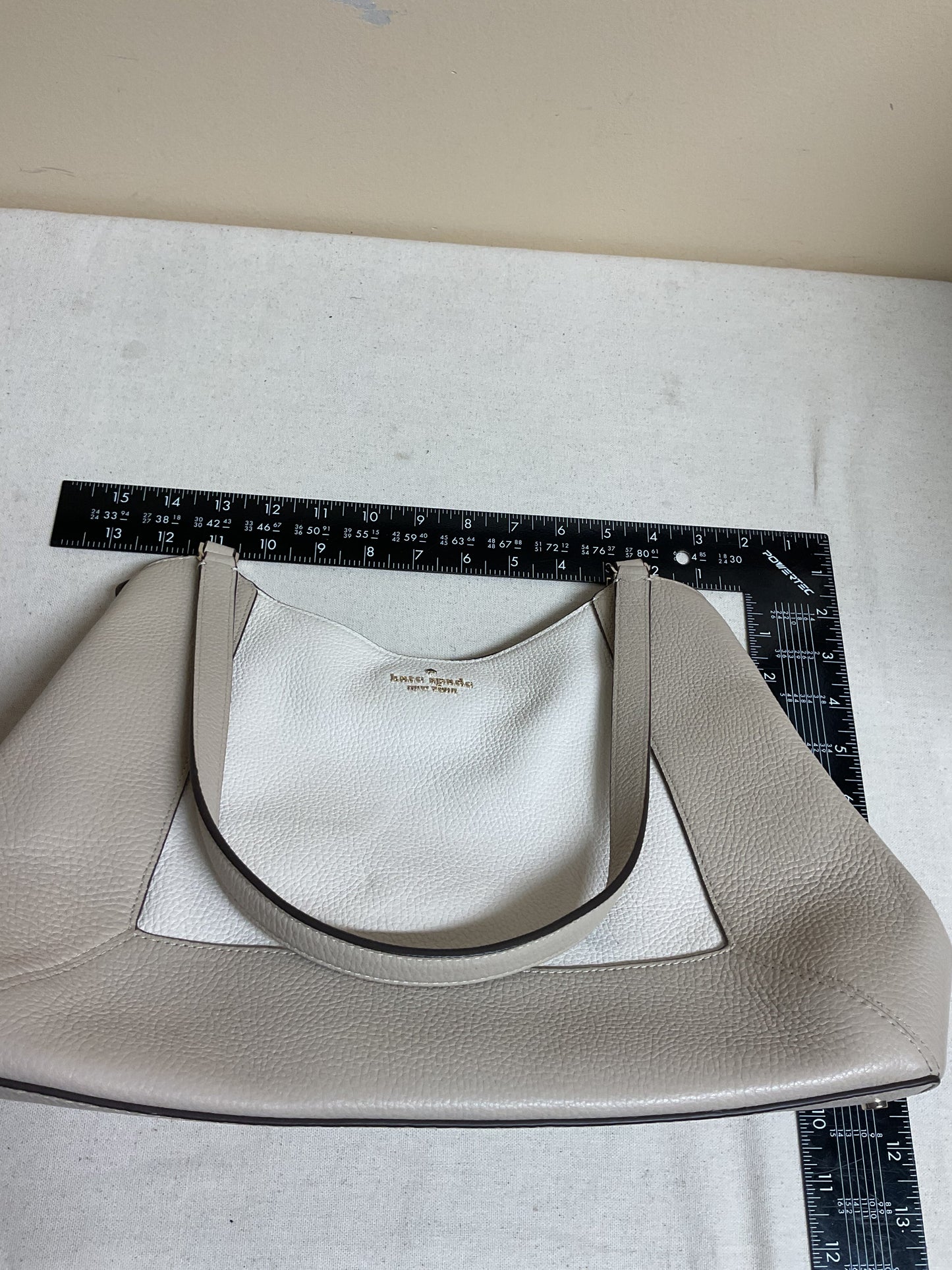 Handbag Designer By Kate Spade In Cream & Tan, Size:Medium