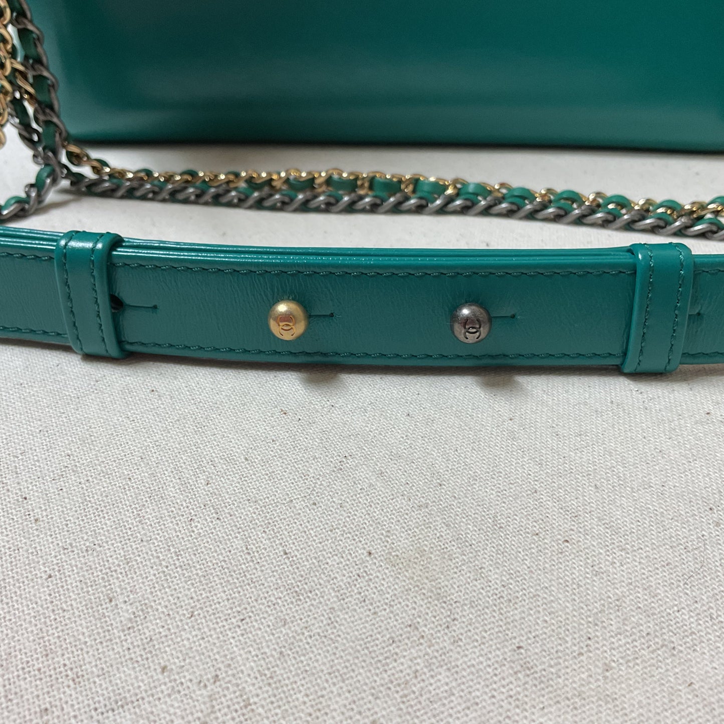 Handbag Luxury Designer By Chanel In Blue & Orange, Size:Medium