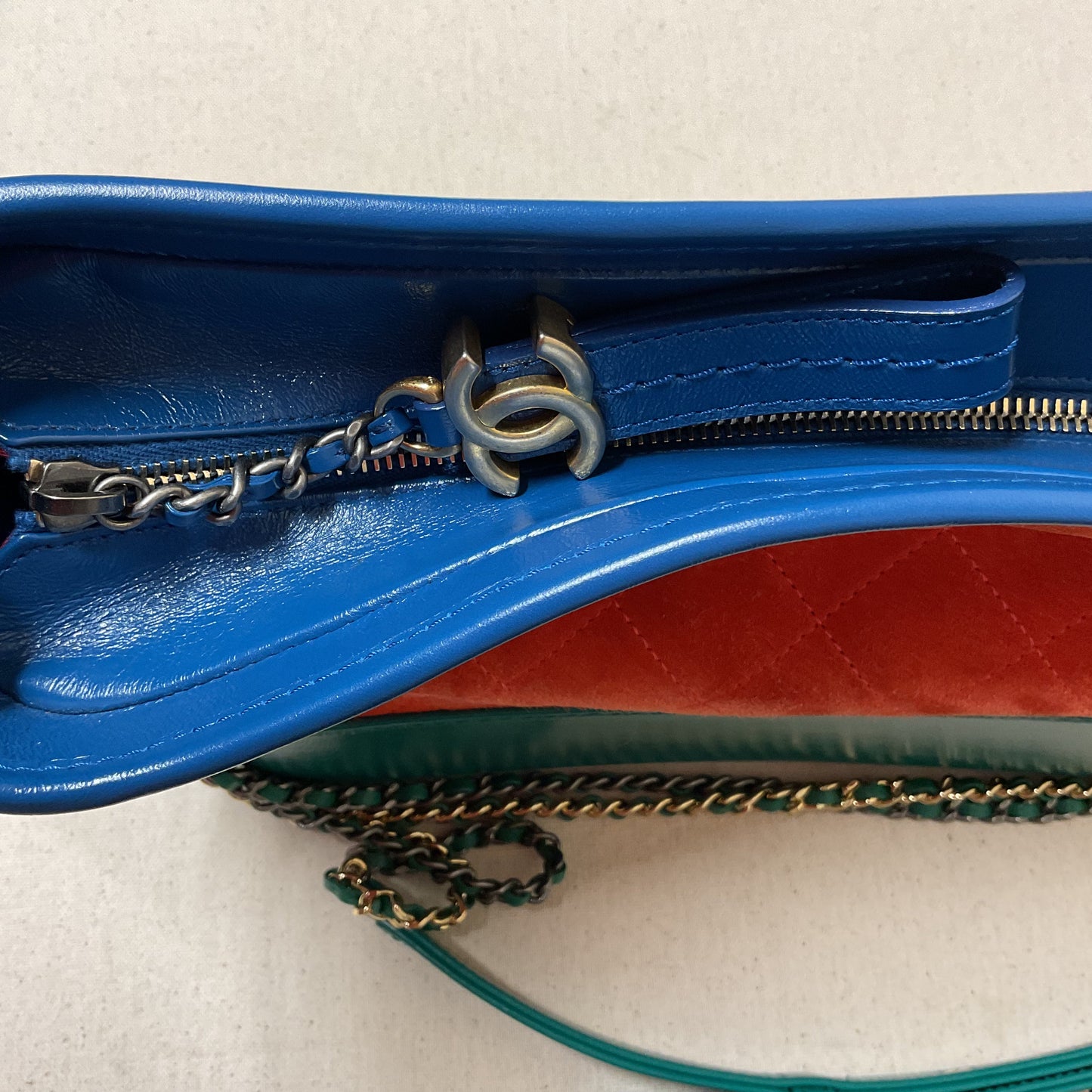 Handbag Luxury Designer By Chanel In Blue & Orange, Size:Medium