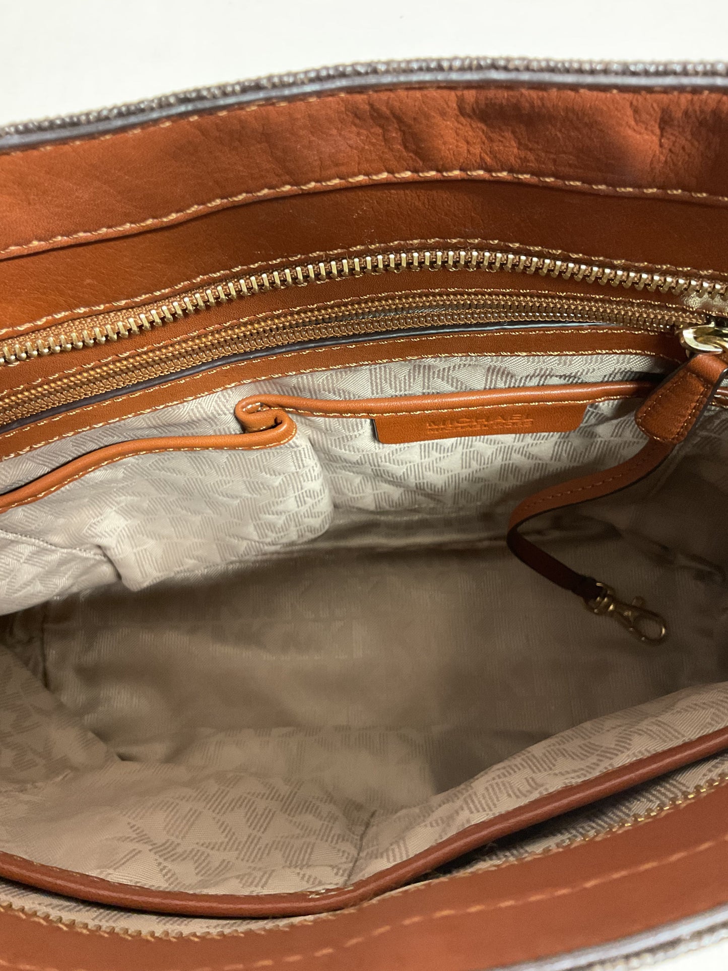 Handbag Designer By Michael Kors In Brown, Size:Large