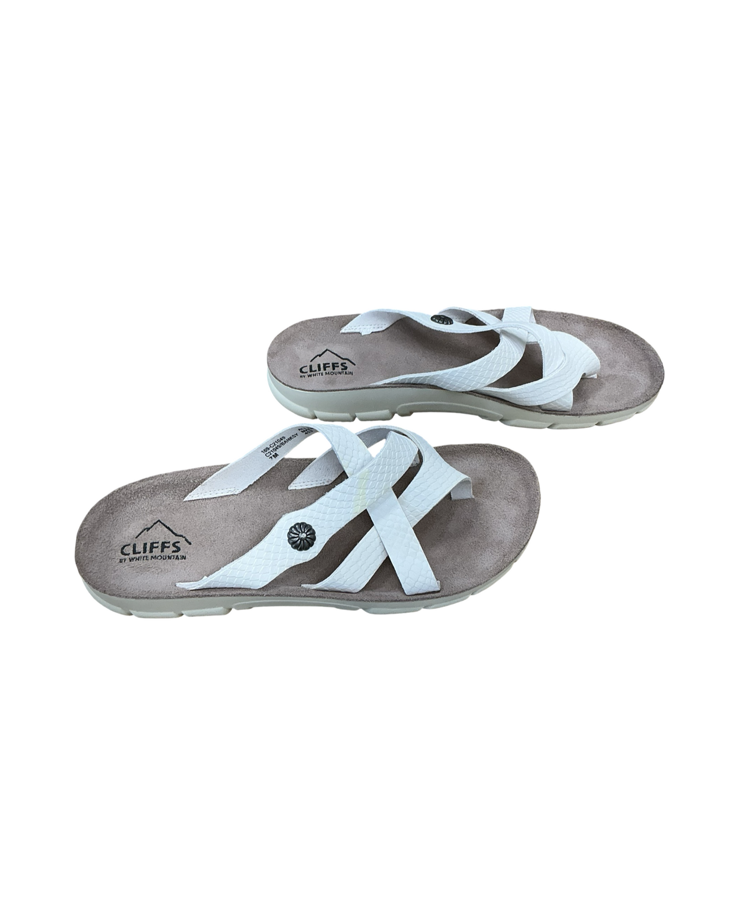 Sandals Flats By White Mountain In White, Size:7