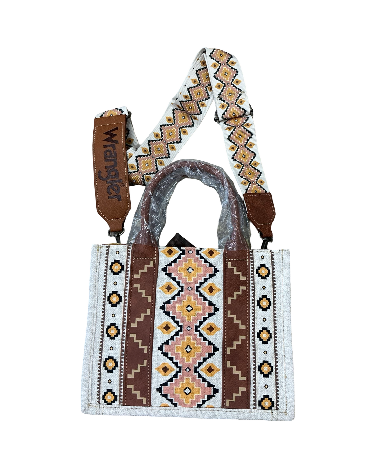 Handbag By Wrangler In Brown & Cream, Size:Medium