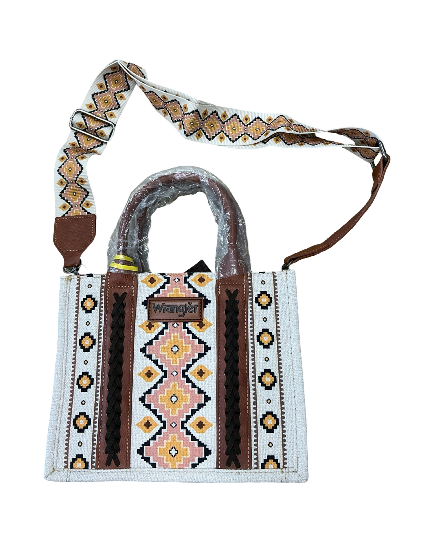 Handbag By Wrangler In Brown & Cream, Size:Medium