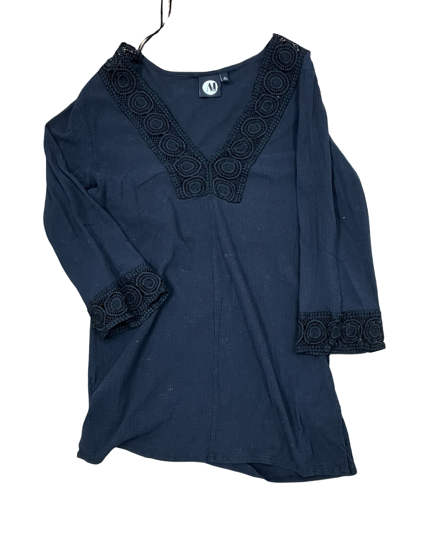 Tunic Ls By Clothes Mentor In Black, Size:M