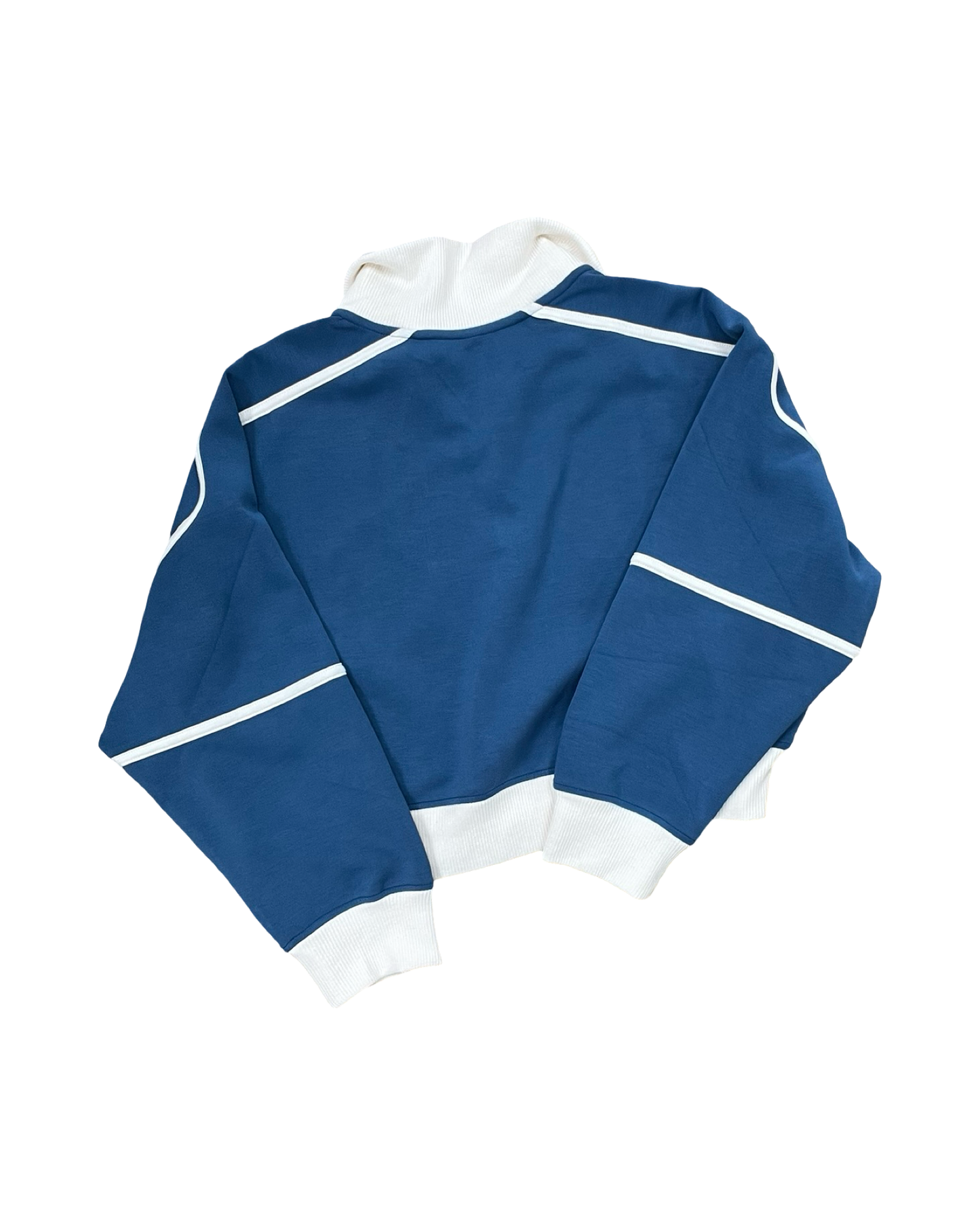 Sweatshirt Collar By Simply Southern In Blue & Cream, Size:M