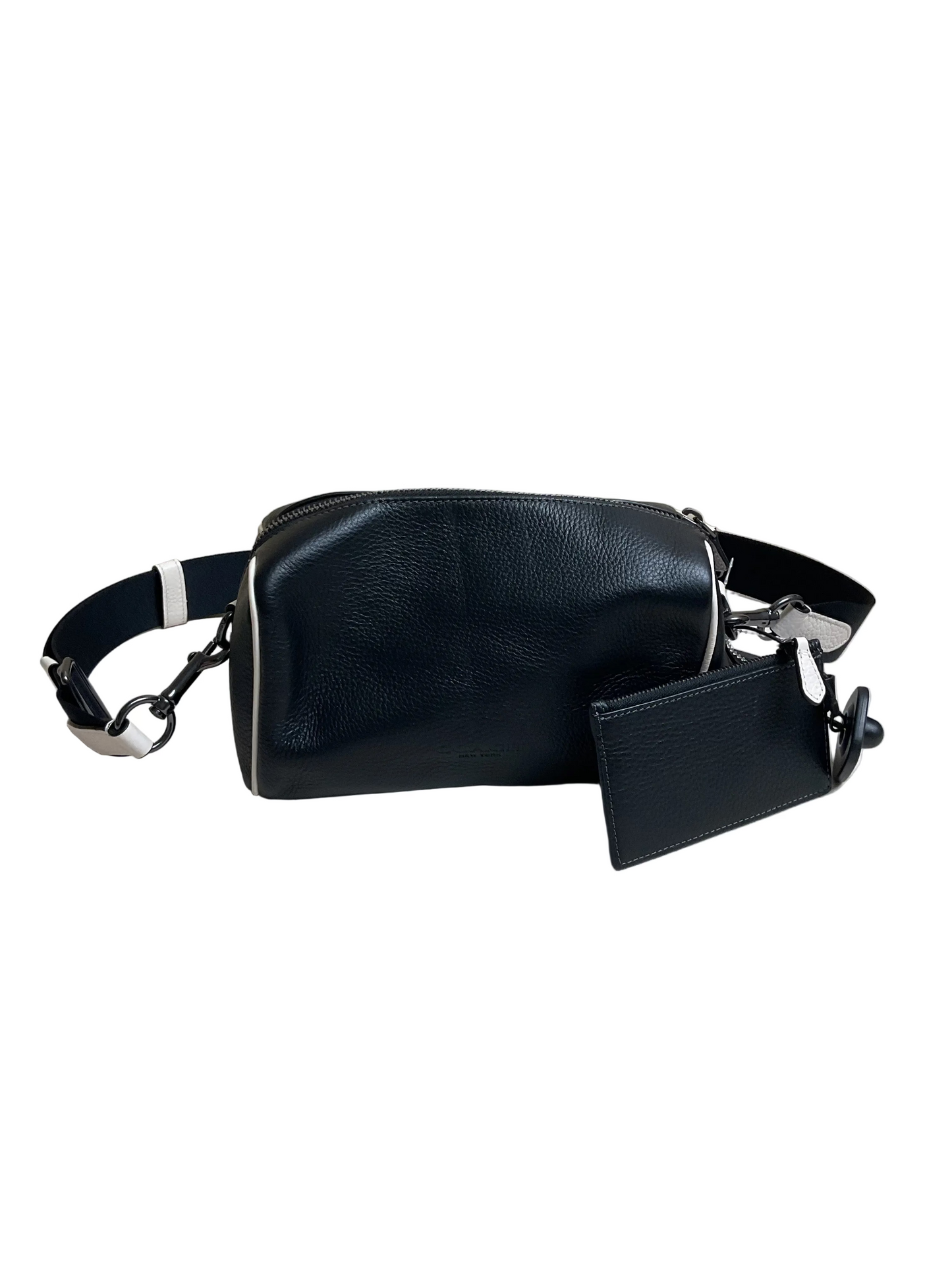 Handbag Designer By Coach In Black & White, Size:Small