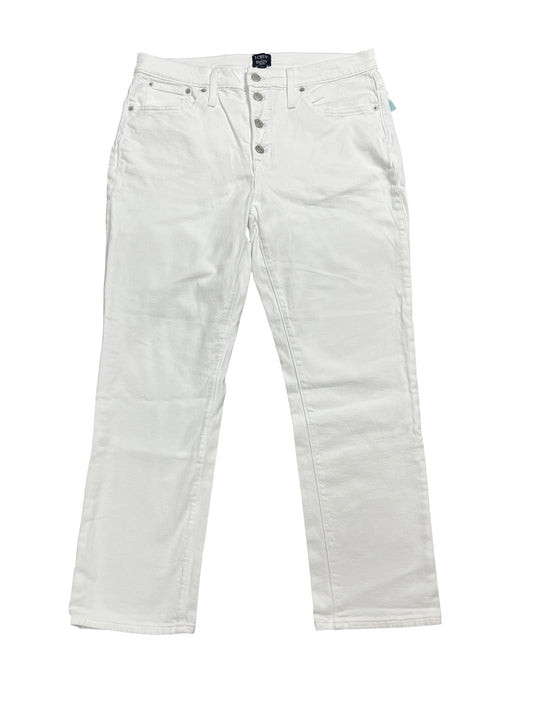 Jeans Straight By J. Crew In White Denim, Size:12