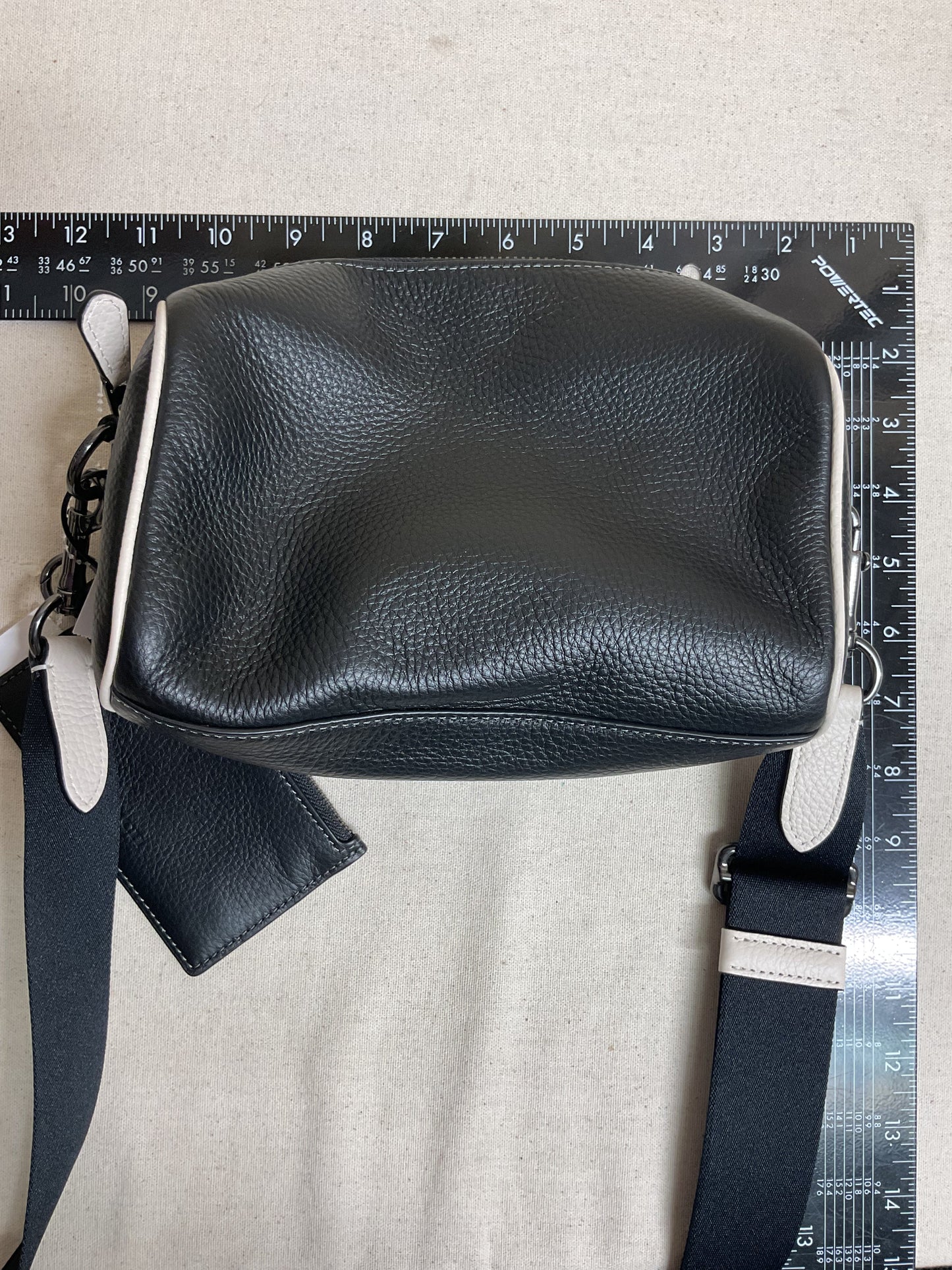 Handbag Designer By Coach In Black & White, Size:Small