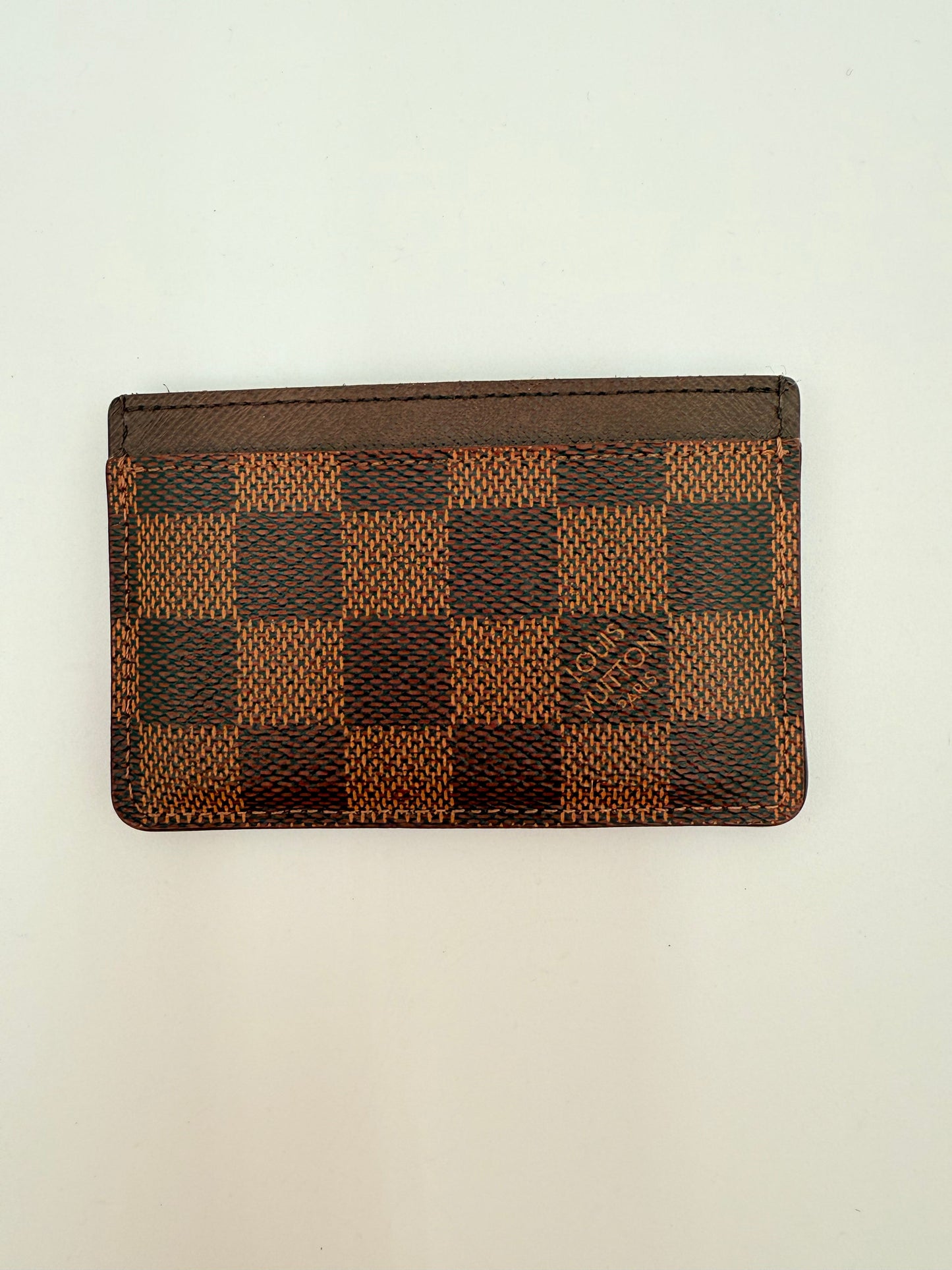 Id/Card Holder Luxury Designer By Louis Vuitton In Brown & Tan