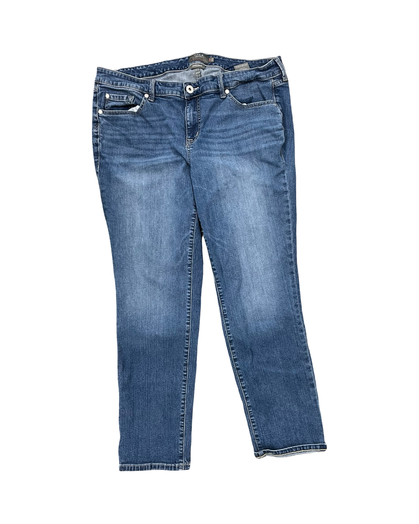 Jeans Boyfriend By Torrid In Blue Denim, Size:16