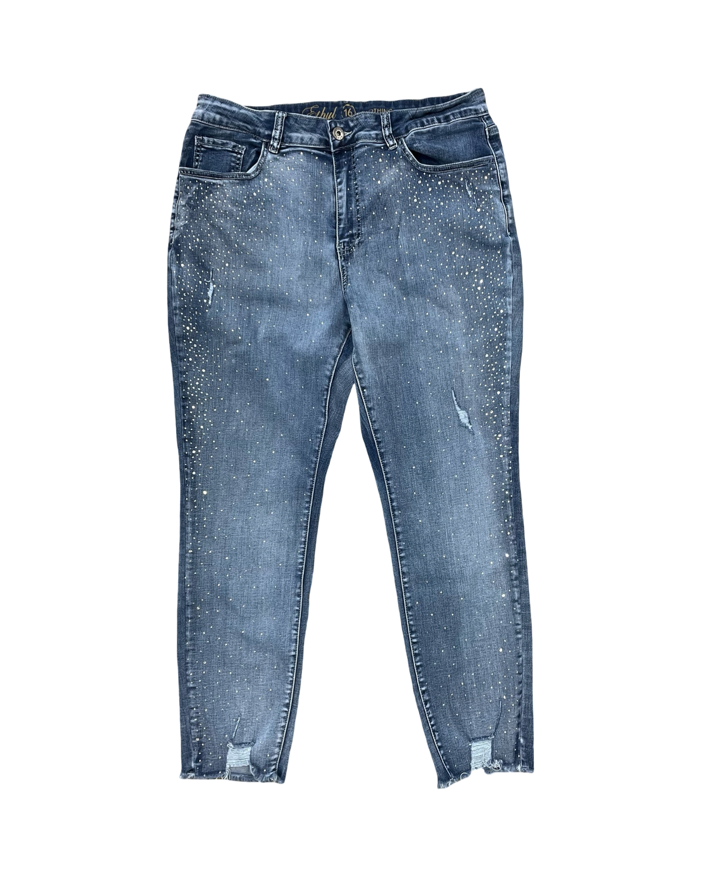 Jeans Skinny By Ethyl In Blue Denim, Size:16