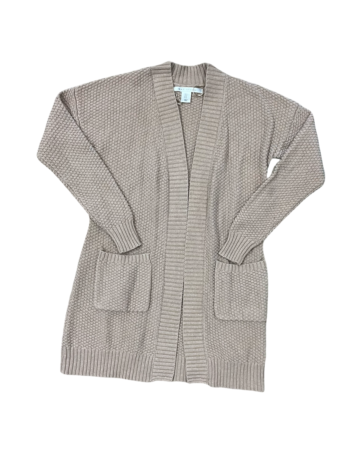 Sweater Cardigan By Max Studio In Tan, Size:S