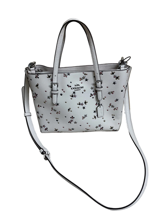Handbag Designer By Coach In White, Size:Small
