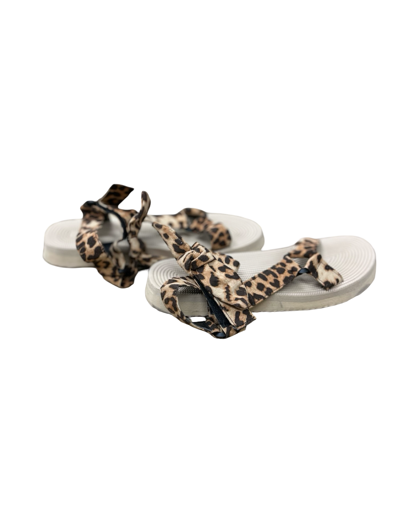 Sandals Flip Flops By Clothes Mentor In Brown & Cream, Size:8.5