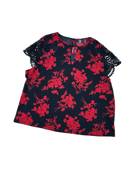 Top Ss By Shein In Black & Red, Size:2X