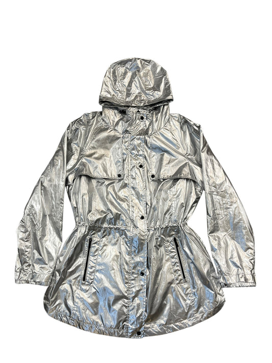 Jacket Windbreaker By Calvin Klein In Silver, Size:L