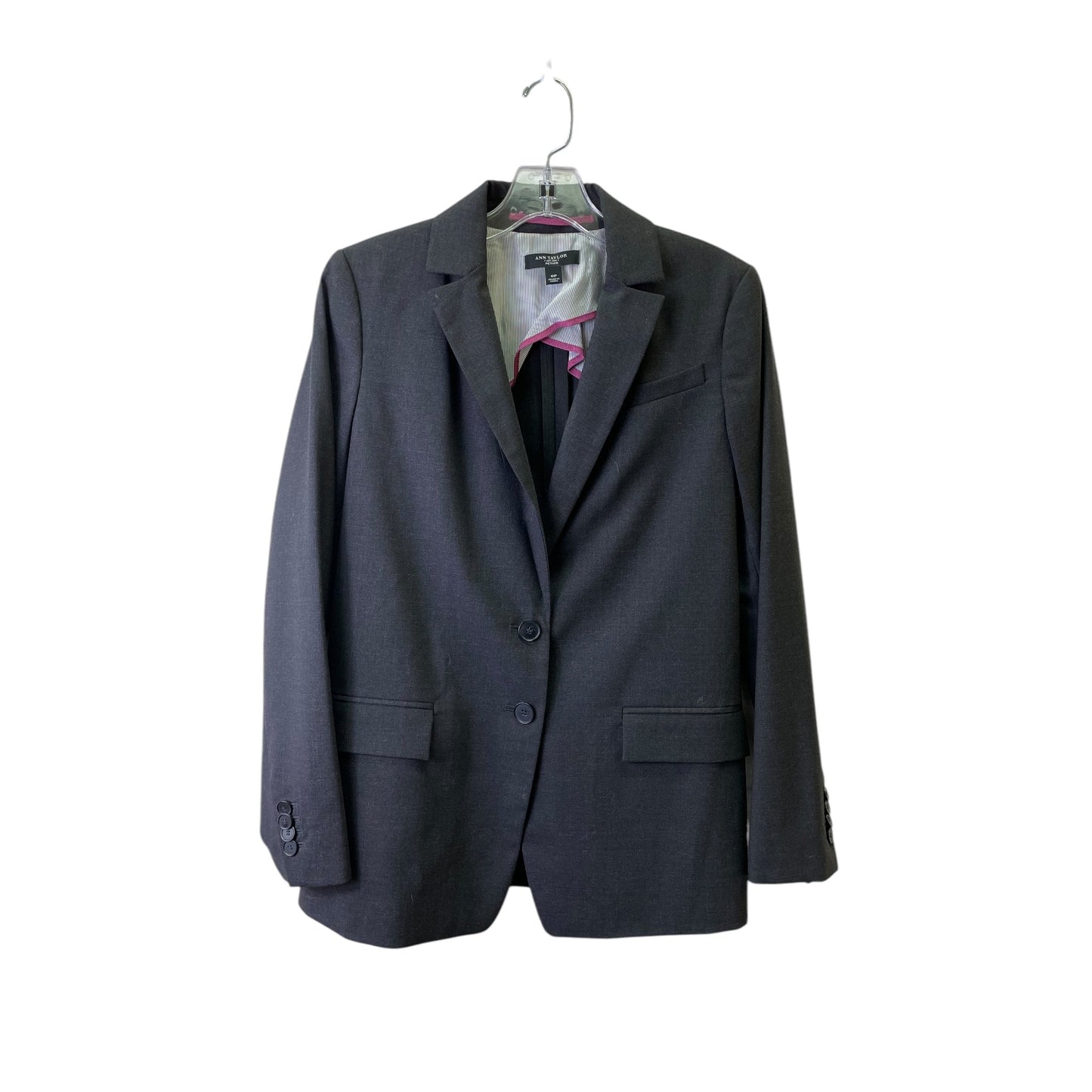 Blazer By Ann Taylor In Grey, Size:Mp