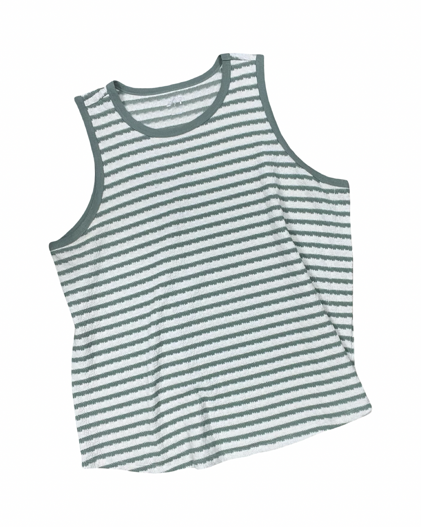 Top Sleeveless By Maurices In Green & White, Size:2X