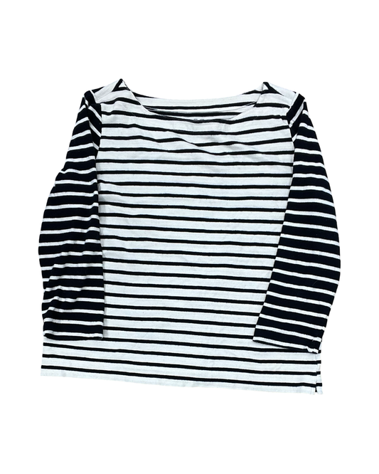 Top Ls By Loft In Blue & Cream, Size:L