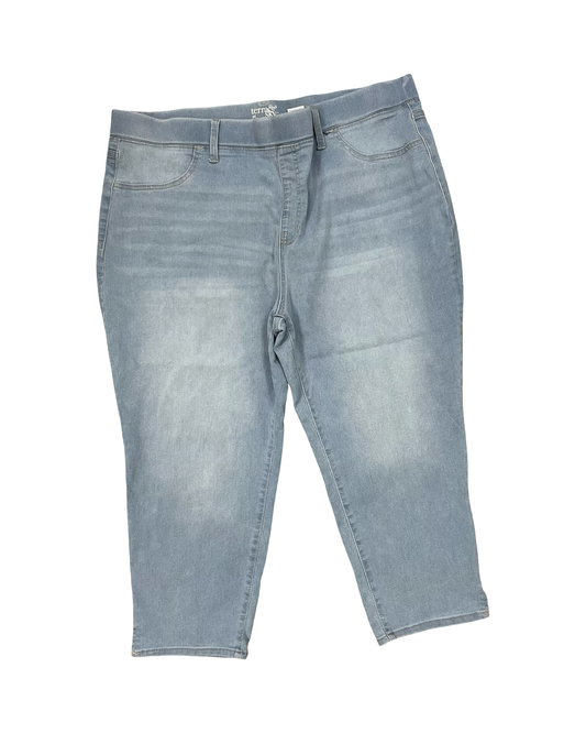 Jeans Cropped By Terra & Sky In Blue Denim, Size:2X