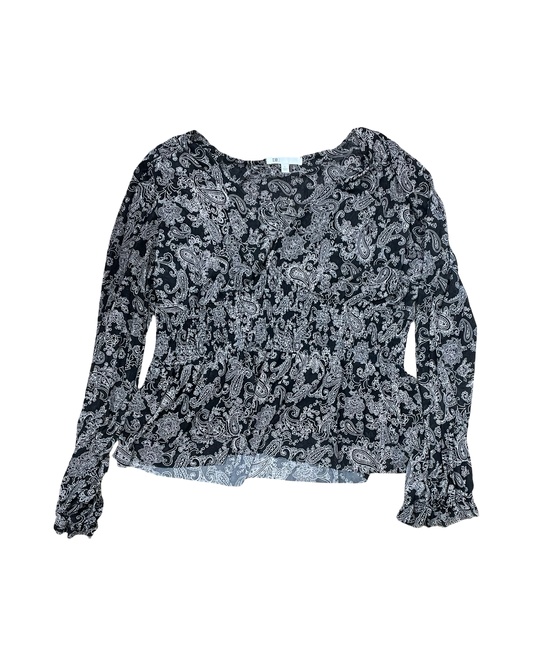 Top Ls By Dr2 In Black & Cream, Size:L